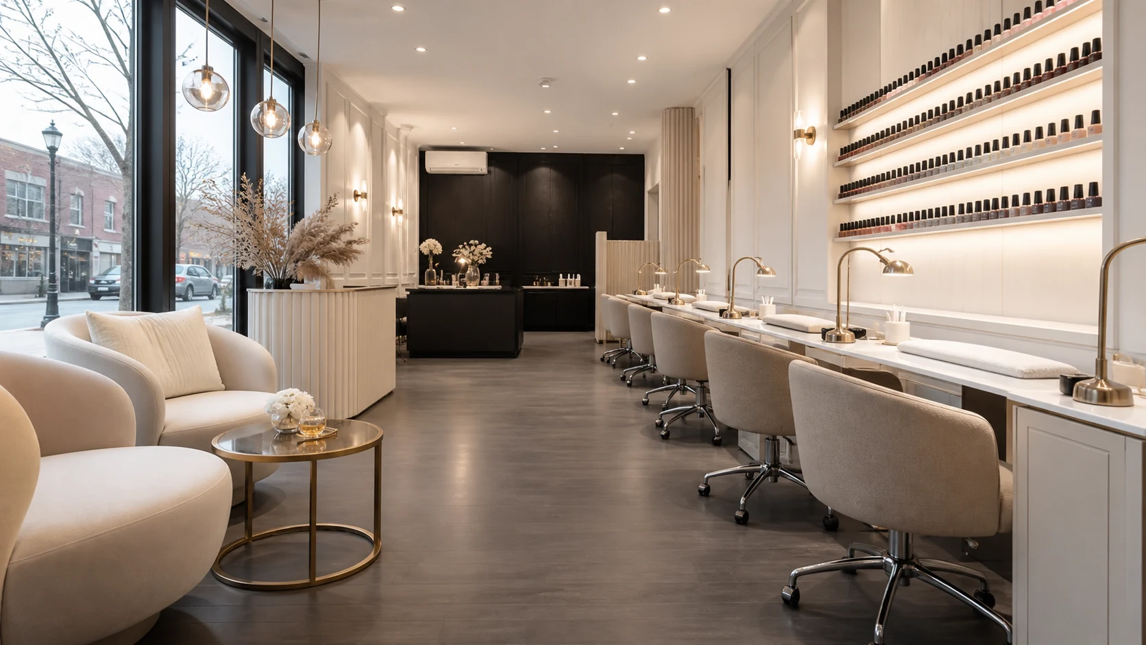 Warm, modern interior inspired by the Love Nails Beauty & Spa experience